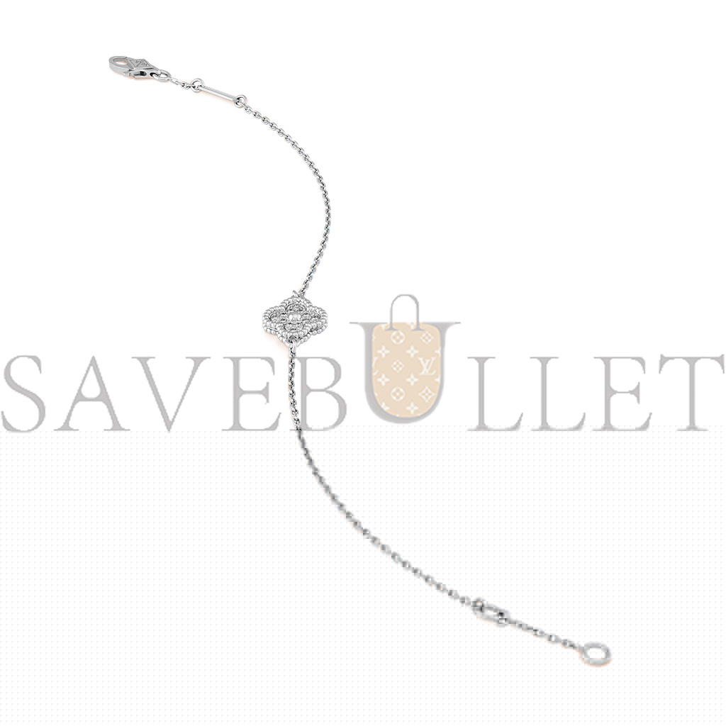 V*N CL*F arpels sweet alhambra bracelet, 1 motif - white gold, diamond  vcaro85600